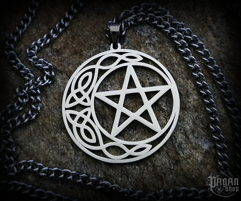 Přívěsek Pentagram Gealach s řetízkem - ocel