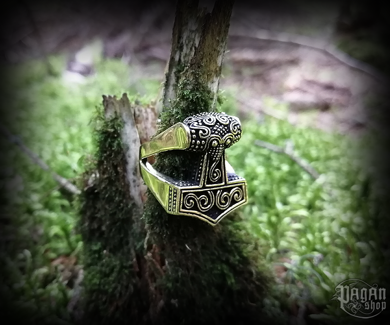 Prsten Thorovo kladivo Tølír - bronz