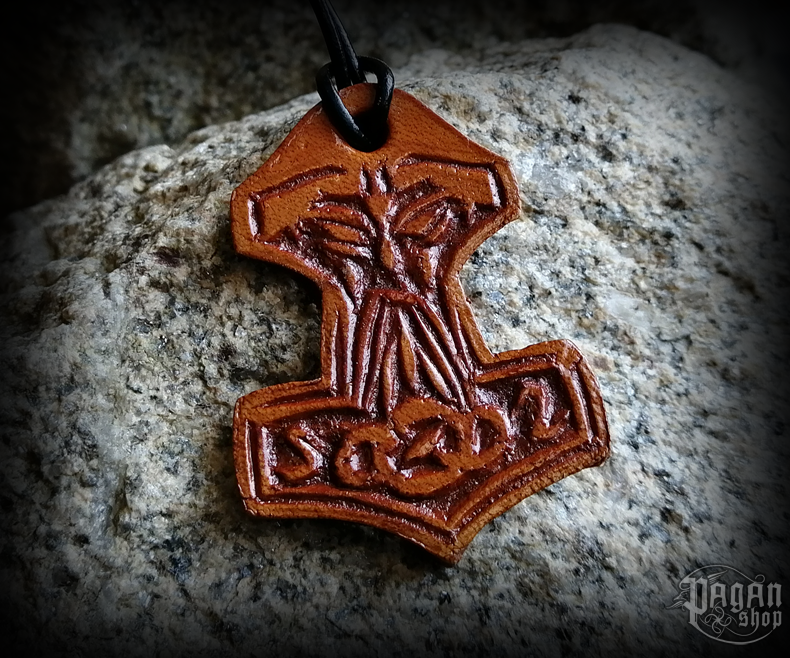 Přívěsek Thorovo kladivo Thorily - kůže