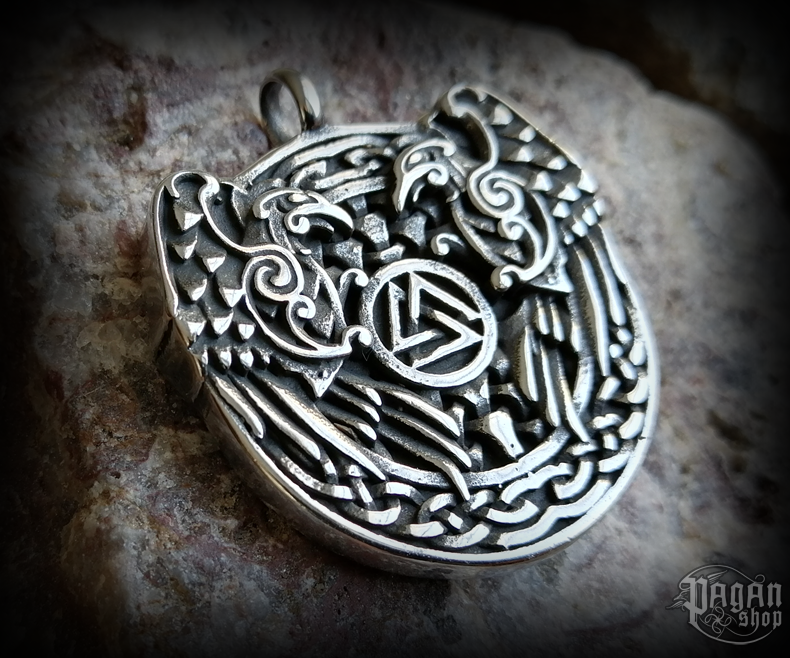 Přívěsek Valknut Hugin a Munin - ocel