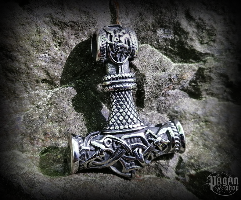 Přívěsek Thorovo kladivo Jörmungandr - ocel