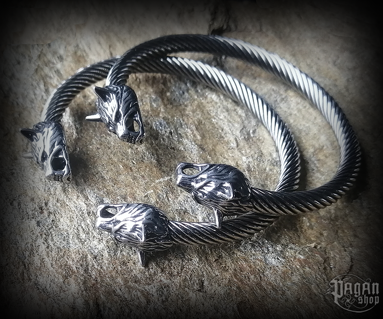 Náramek Vlci Geri a Freki - ocel 19 - 21