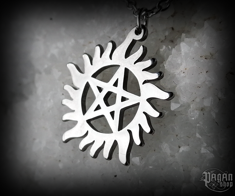 Přívěsek Pentagram Ghrian s řetízkem - ocel