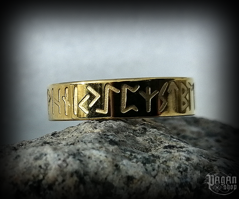 Prsten Futhark Vigdis Gull - ocel