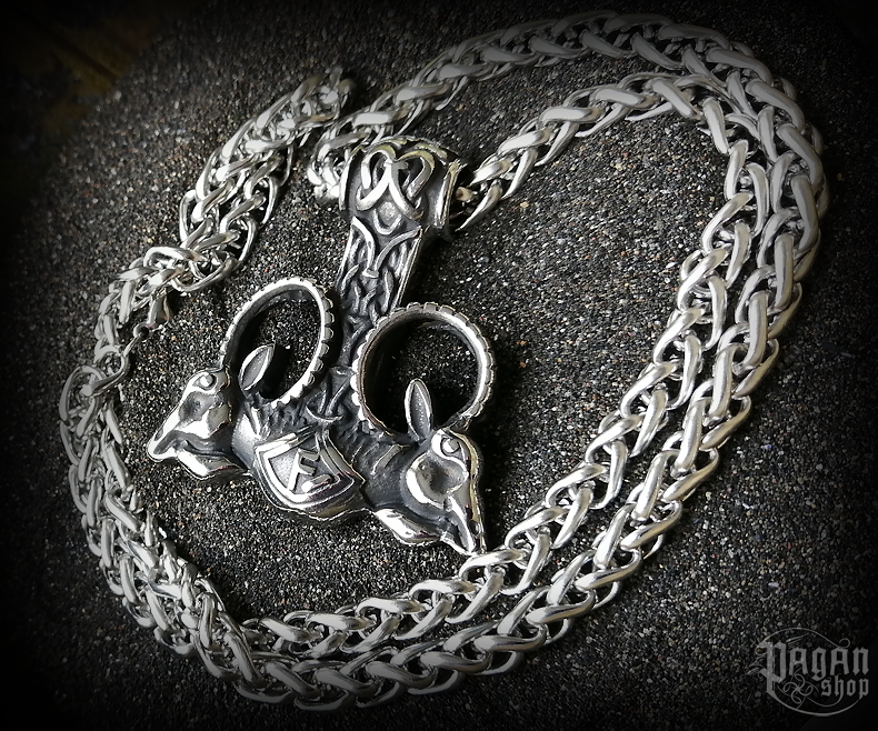 Přívěsek Thorovo kladivo Hrútur s řetězem - ocel