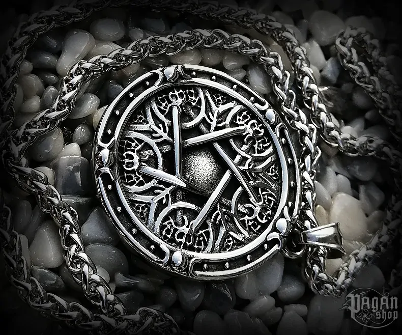 Přívěsek Pentagram Arodyr s řetízkem - ocel