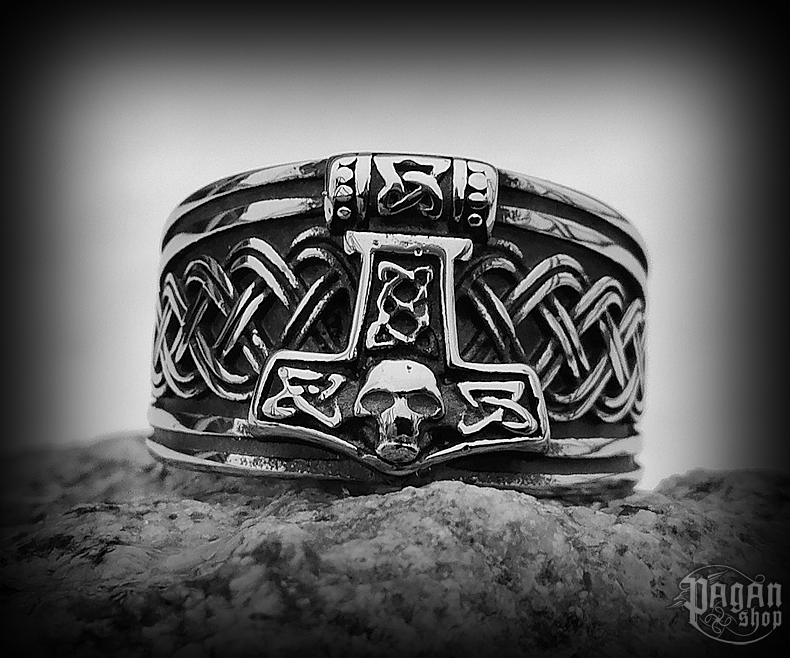 Prsten Thorovo kladivo Hodeskalle - ocel