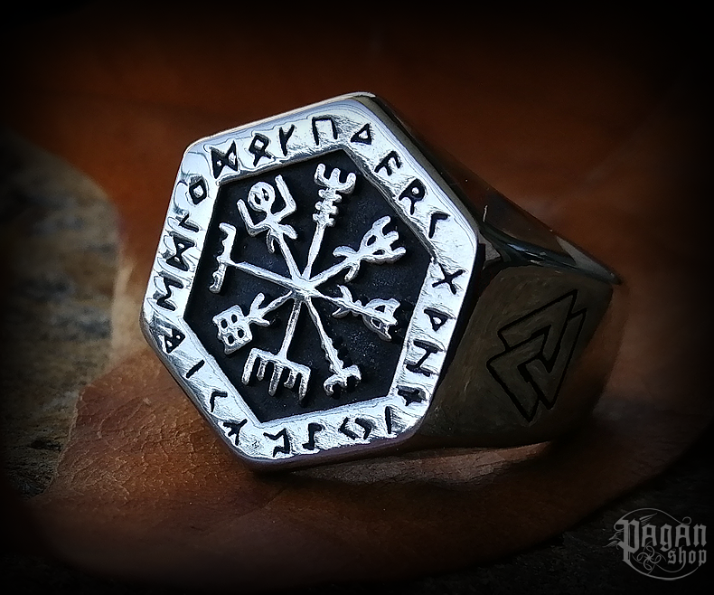 Prsten Vegvisir Ísland - ocel