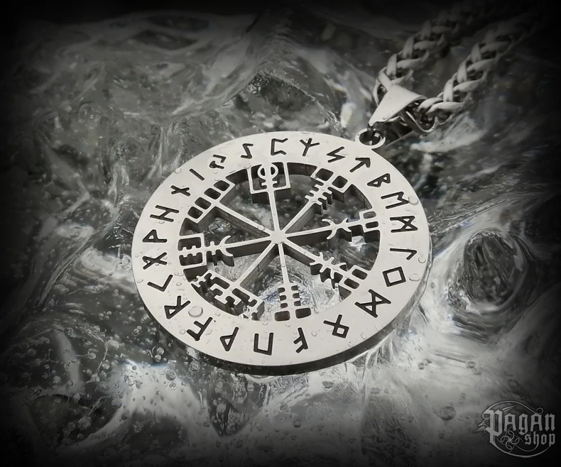 Přívěsek Vegvisir Ísland Silfur - ocel