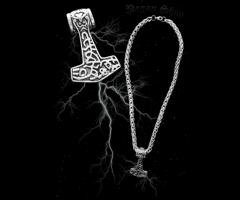 Přívěsek Thorovo kladivo Søren s řetězem - ocel