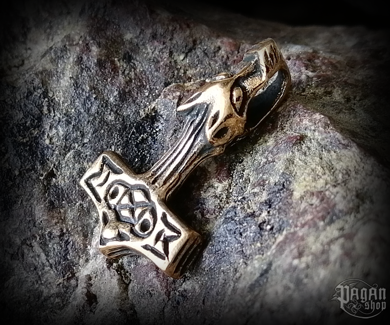 Přívěsek Thorovo kladivo Wolf - bronz