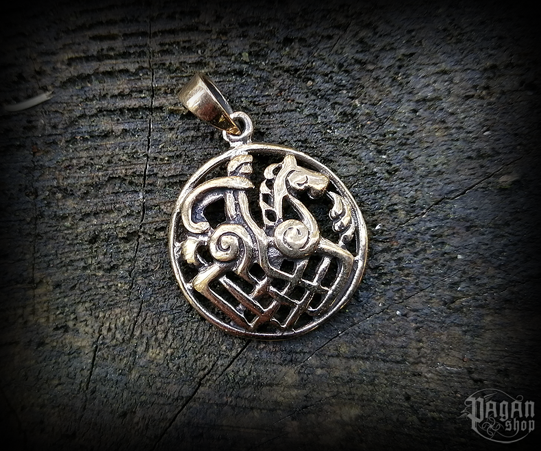 Přívěsek Odin a Sleipnir Rída - bronz