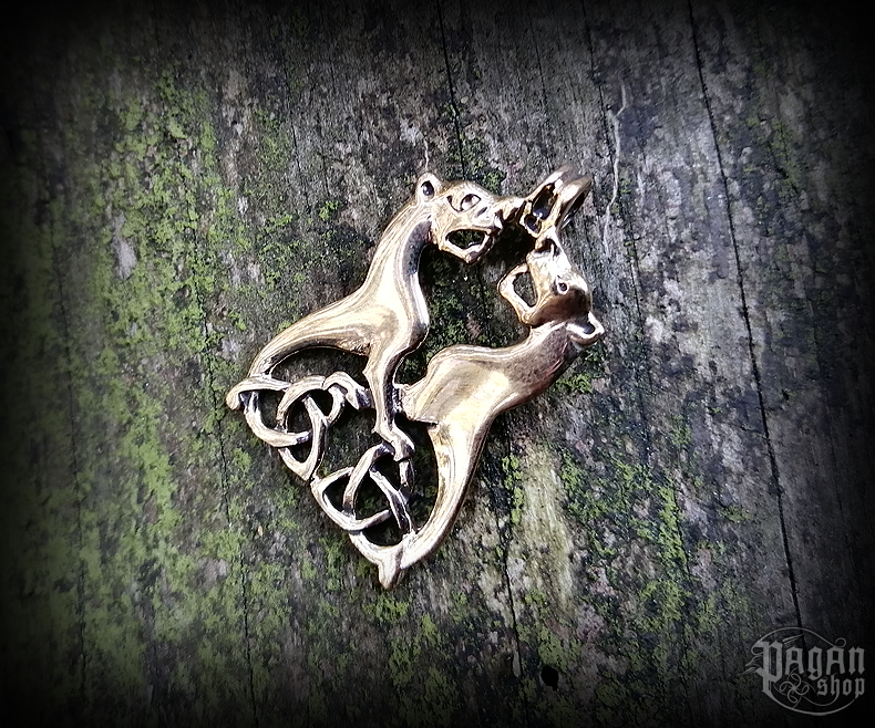 Přívěsek Vlci Geri a Freki - bronz