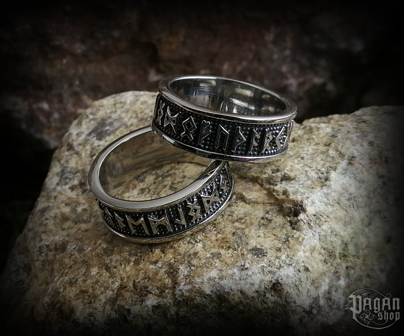 Prsten Futhark Rúnar  - ocel