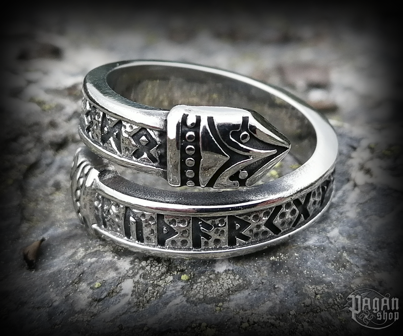 Prsten Futhark Drakkaris - ocel
