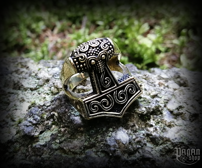 Prsten Thorovo kladivo Tølír - bronz