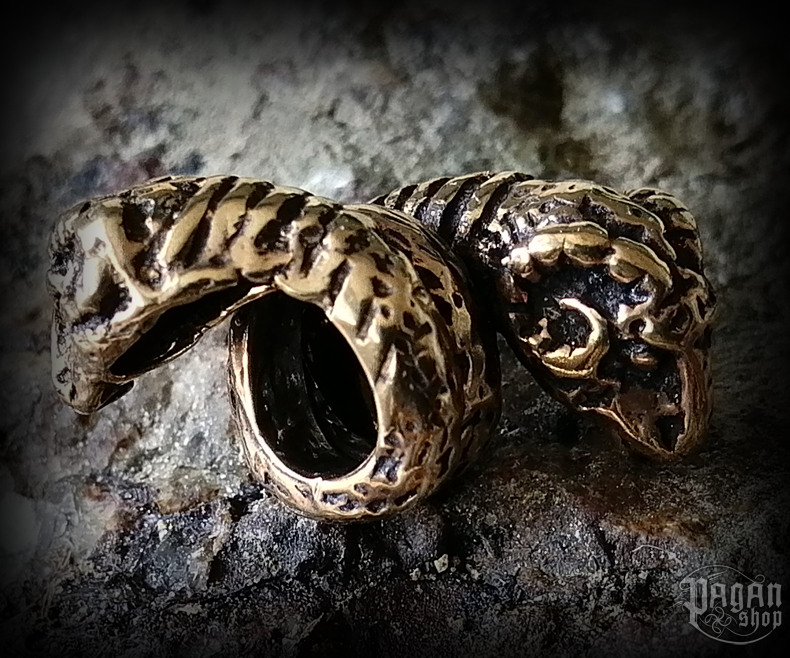 Přívěsek do vlasů/vousů Beraní hlavy Bailey - bronz