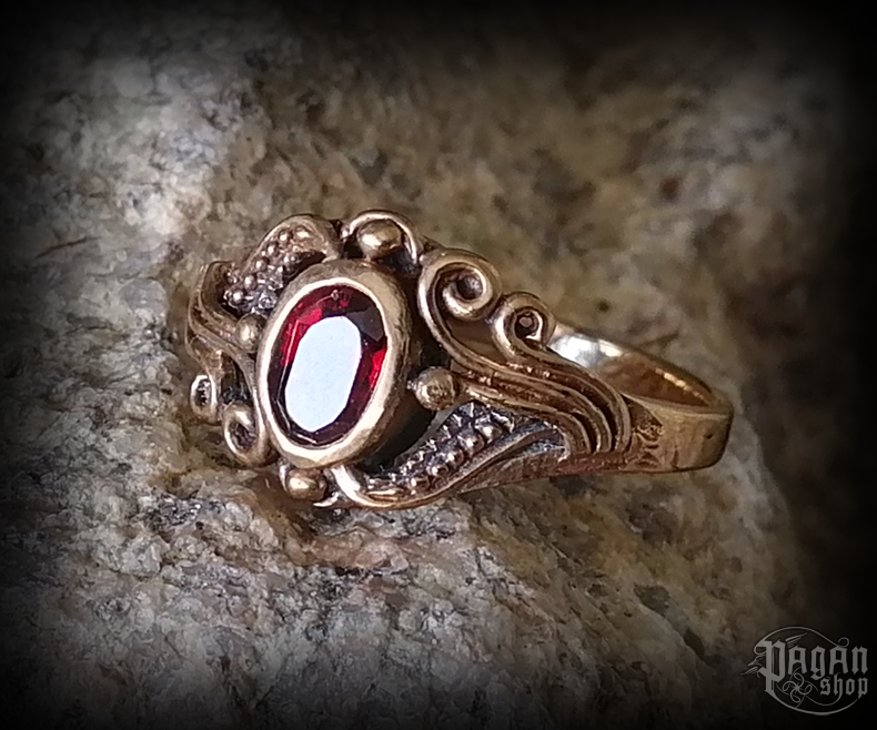 Prsten s křišťálem Sina - bronz