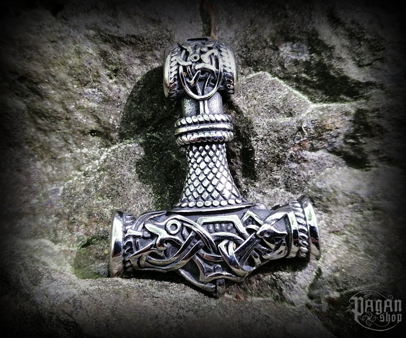 Přívěsek Thorovo kladivo Jörmungandr - ocel