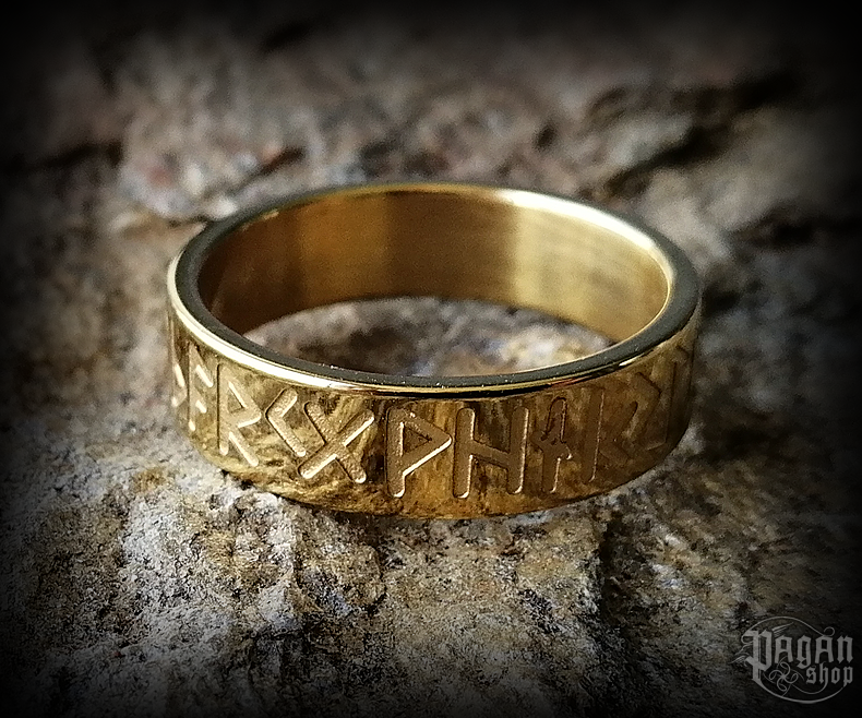 Prsten Futhark Vigdis Gull - ocel