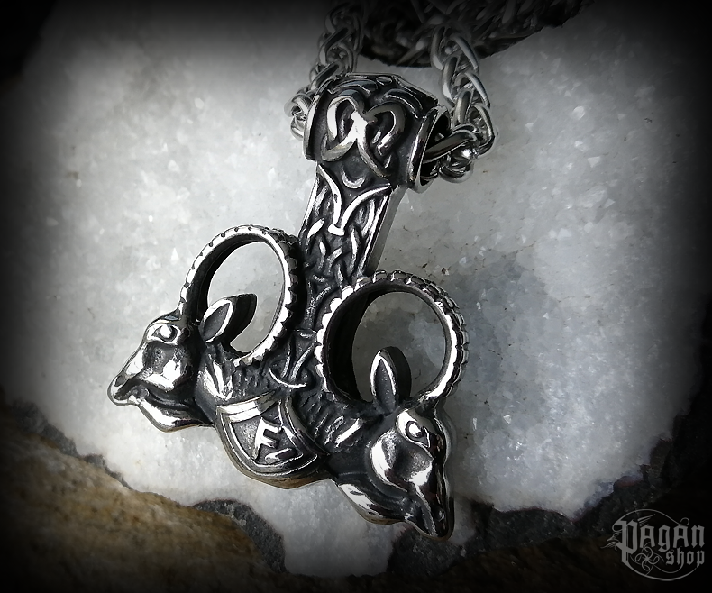 Přívěsek Thorovo kladivo Hrútur s řetězem - ocel