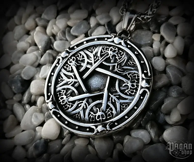 Přívěsek Pentagram Arodyr s řetízkem - ocel