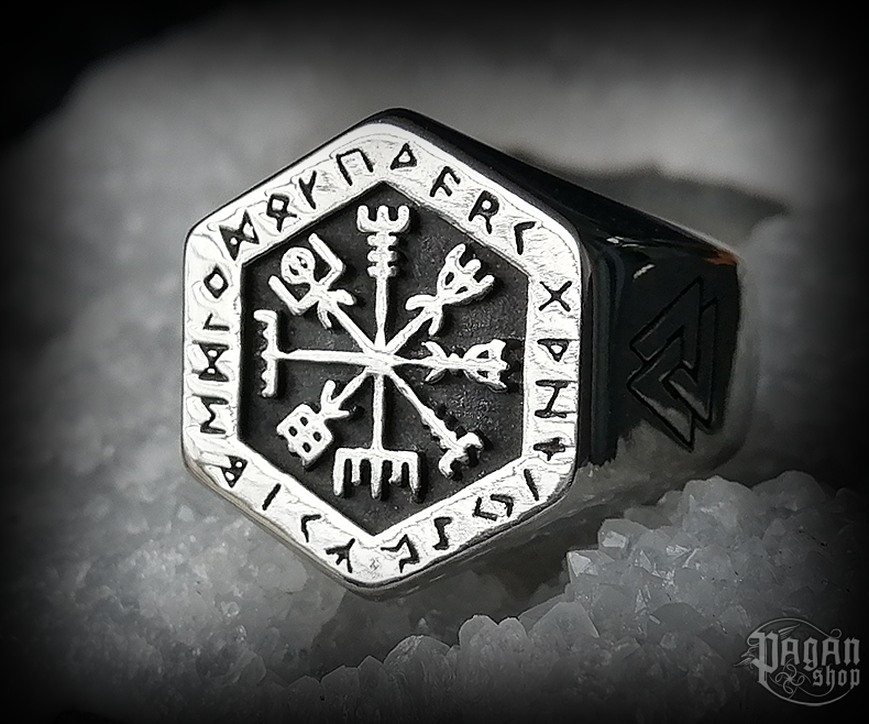 Prsten Vegvisir Ísland - ocel