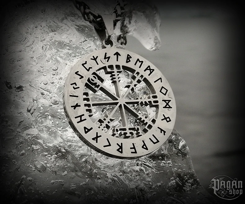 Přívěsek Vegvisir Ísland Silfur - ocel