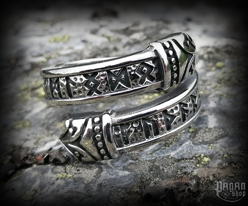 Prsten Futhark Drakkaris - ocel