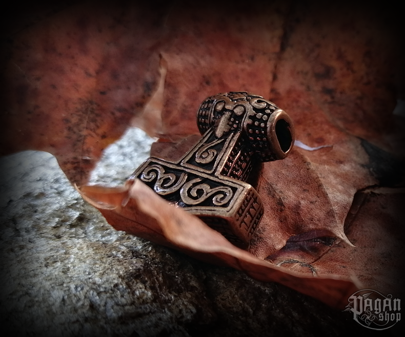 Přívěsek do vlasů/vousů Thorovo kladivo Tølír - bronz