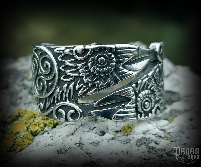 Prsten Viking Hugin a Munin - ocel