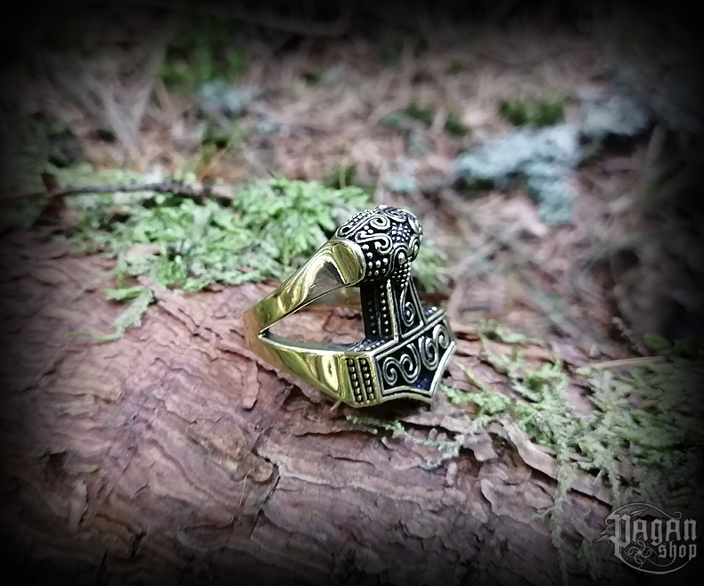 Prsten Thorovo kladivo Tølír - bronz
