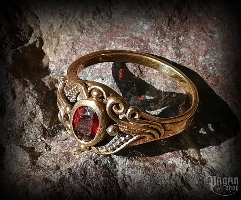 Prsten s křišťálem Sina - bronz