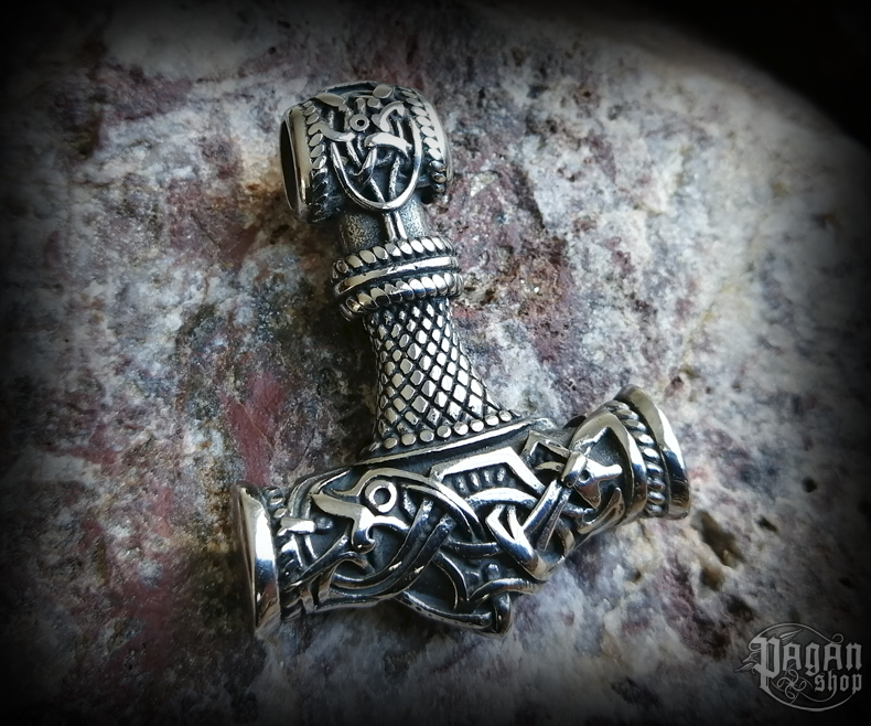 Přívěsek Thorovo kladivo Jörmungandr - ocel