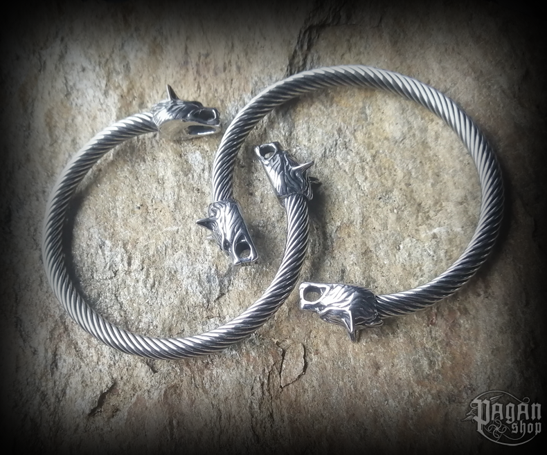 Náramek Vlci Geri a Freki - ocel 19 - 21