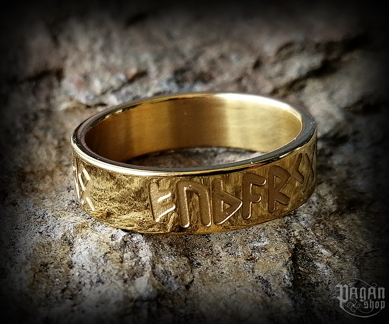 Prsten Futhark Vigdis Gull - ocel