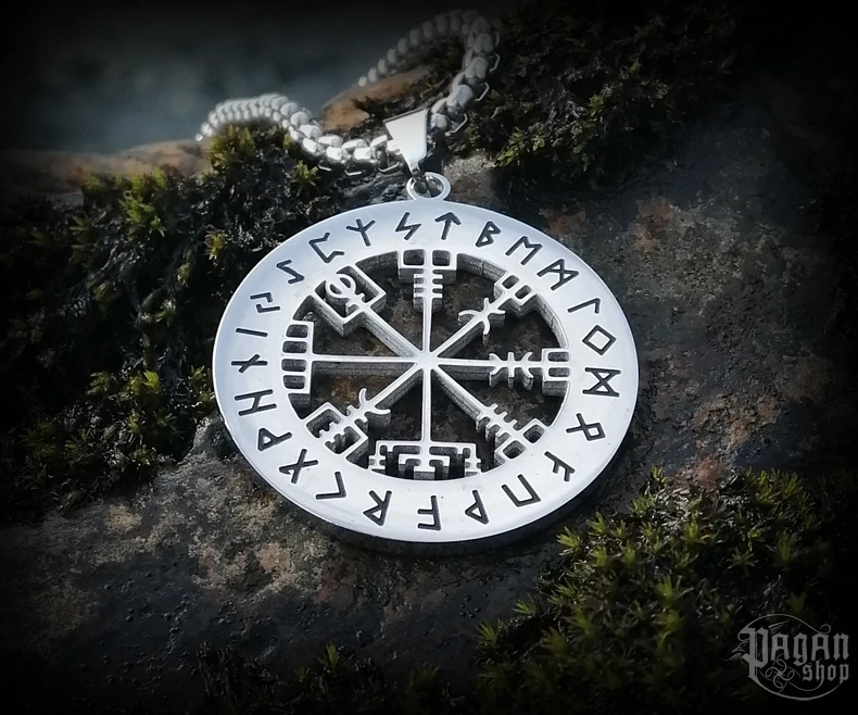 Přívěsek Vegvisir Ísland Silfur - ocel