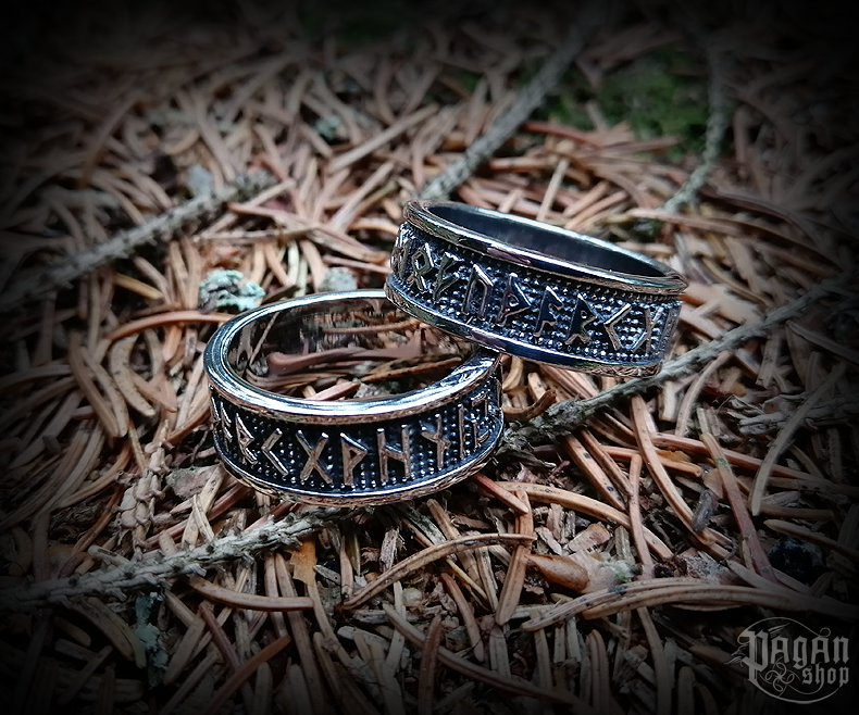 Prsten Futhark Rúnar  - ocel