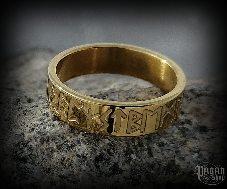 Prsten Futhark Vigdis Gull - ocel