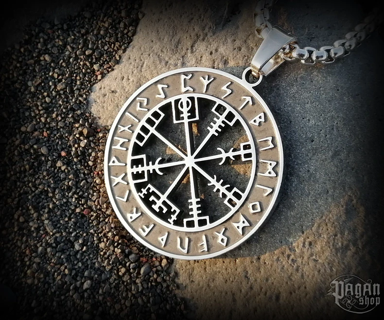 Přívěsek Vegvisir Ísland Svartur - ocel