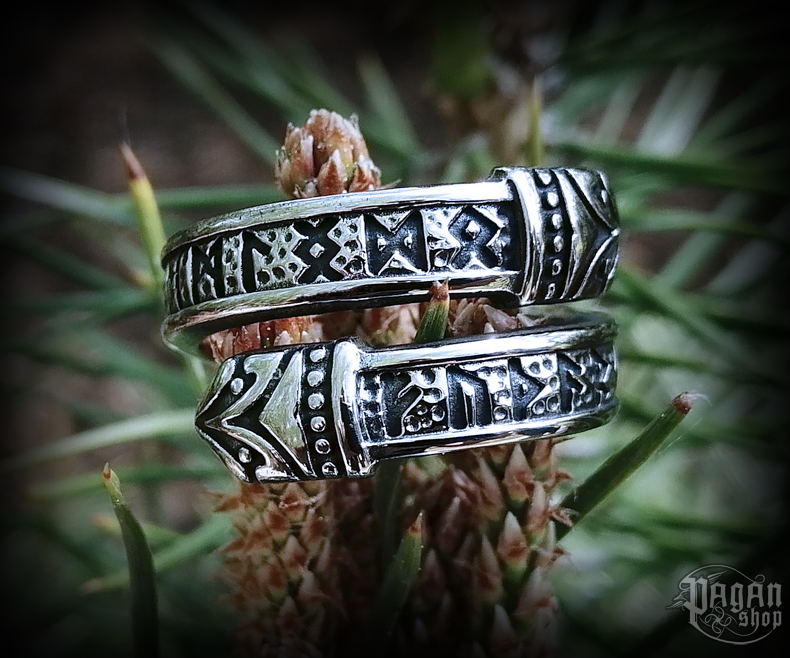 Prsten Futhark Drakkaris - ocel