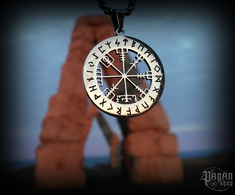 Přívěsek Vegvisir Ísland Silfur - ocel