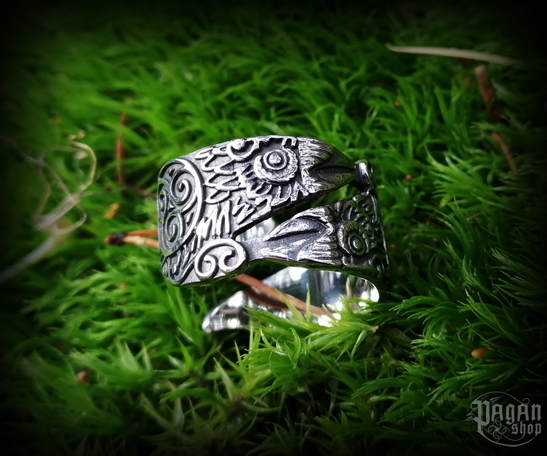 Prsten Viking Hugin a Munin - ocel