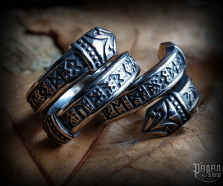 Prsten Futhark Drakkaris - ocel