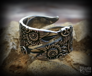 Prsten Viking Hugin a Munin - ocel