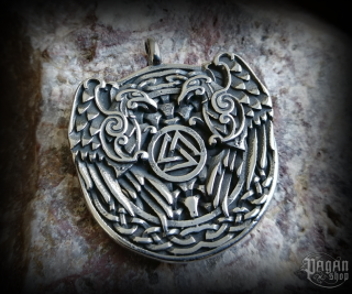 Přívěsek Valknut Hugin a Munin - ocel