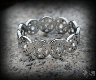 Prsten Pentagram Druidica - ocel