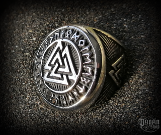 Prsten Valknut Rúnir - ocel