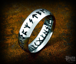 Prsten Futhark Grjotgard - ocel