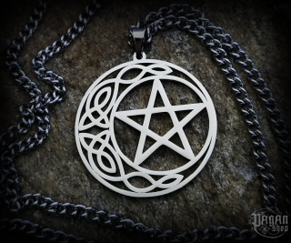 Přívěsek Pentagram Gealach s řetízkem - ocel